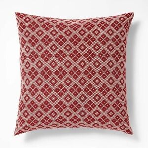 Studio McGee Oversized Woven Fair Isle Square Throw Pillow Red/Cream - Threshold
